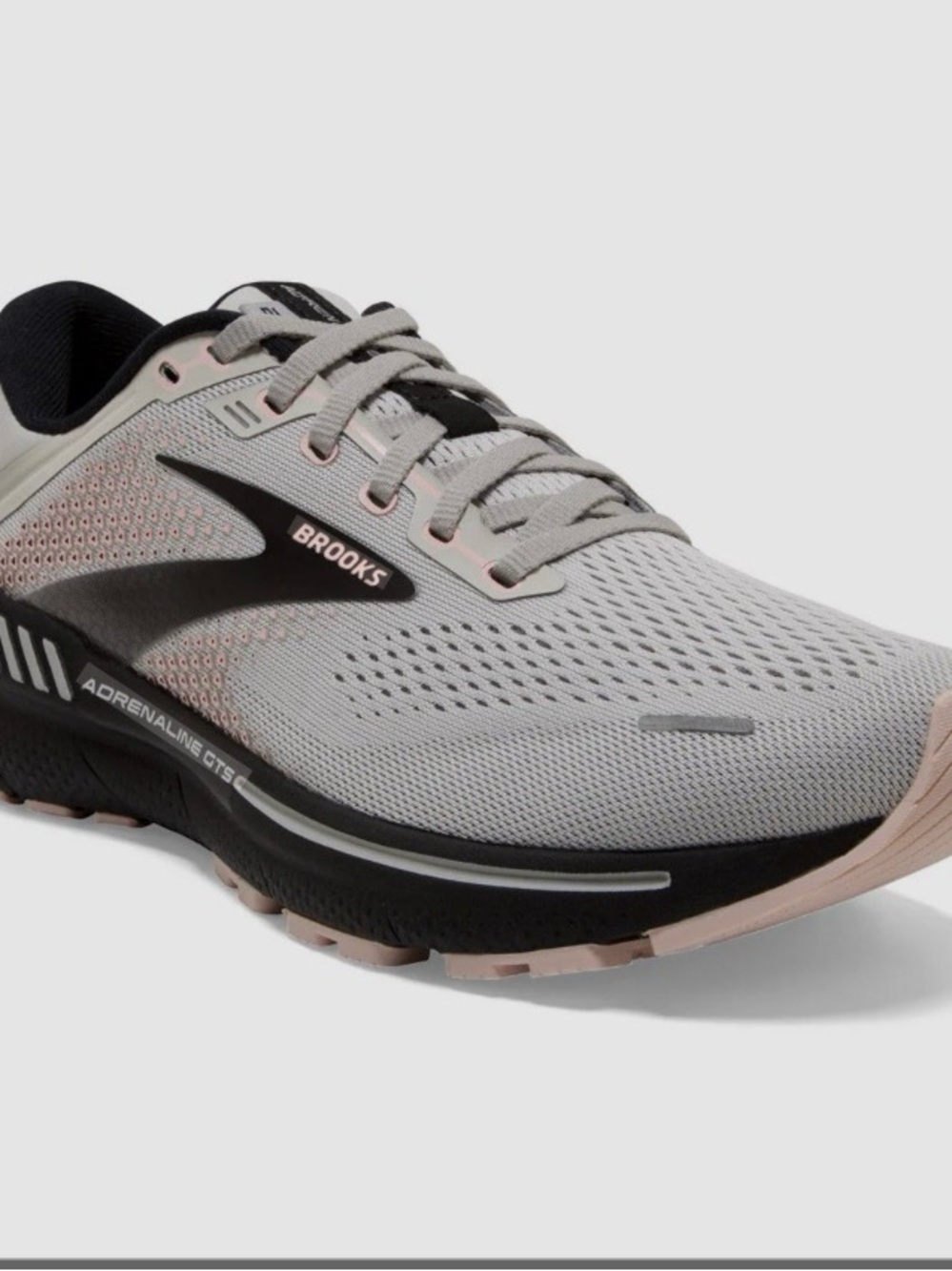 Brooks Women’s Adrenaline GTS Running Shoe - Light Gray/Pink